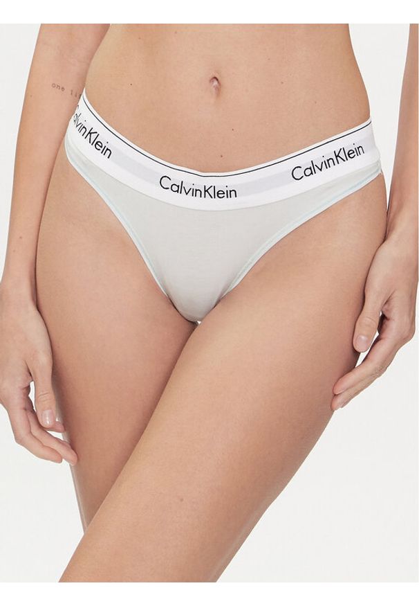 Calvin Klein Underwear Stringi 0000F3786E Niebieski. Kolor: niebieski. Materiał: bawełna