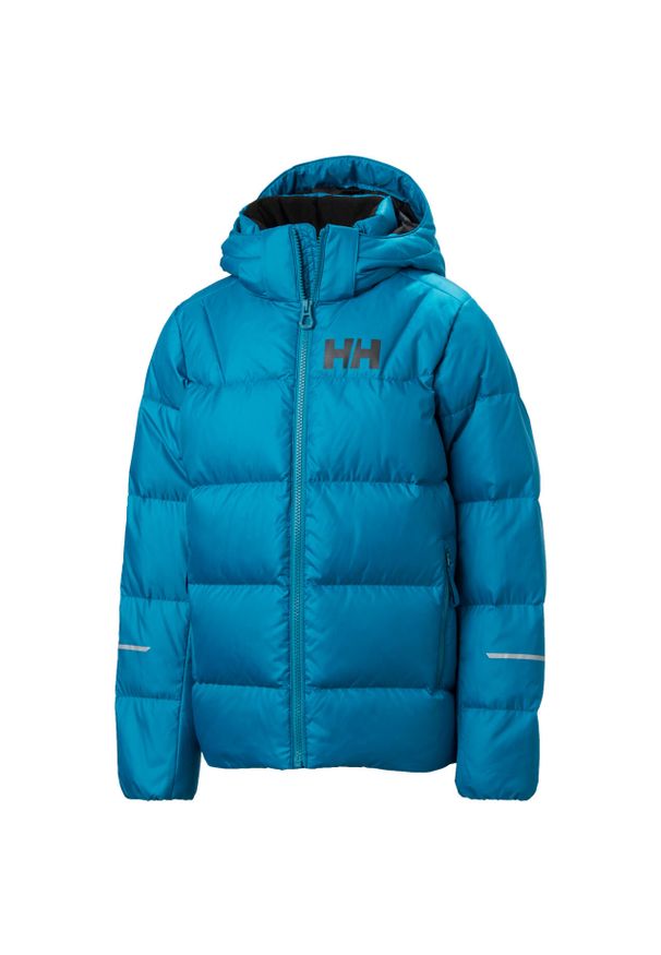 Kurtka dziecięca z kapturem Helly Hansen Isfjord 2.0. Typ kołnierza: kaptur. Kolor: niebieski. Materiał: puch