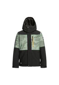 Kurtka snowboardowa dziecięca Quiksilver Mission Printed Block Youth. Kolor: czarny. Sport: snowboard