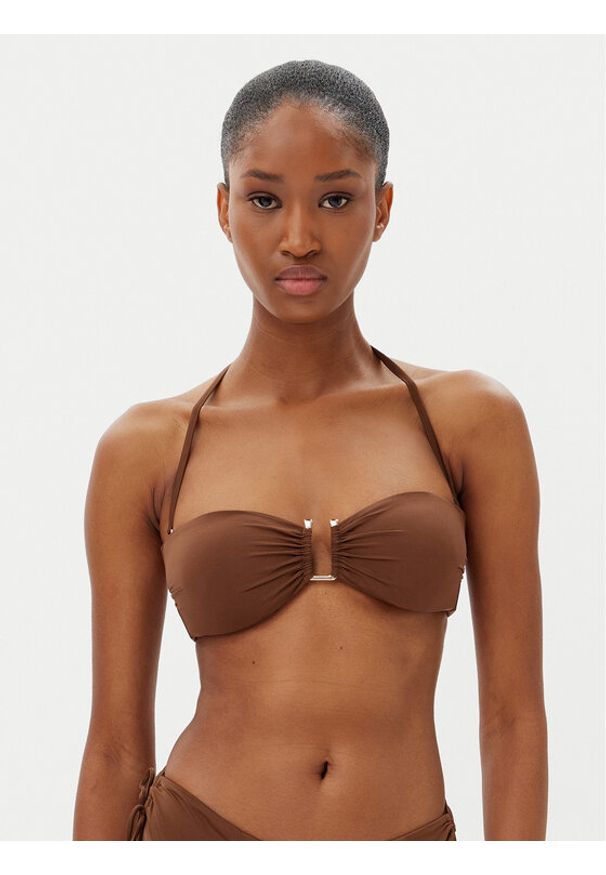 Max Mara Beachwear Góra od bikini Amelia 2516821199 Brązowy. Kolor: brązowy. Materiał: syntetyk