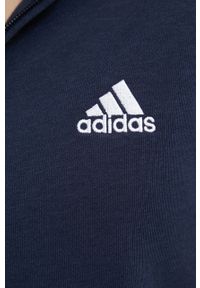 Adidas - adidas Bluza damska kolor granatowy z kapturem z nadrukiem. Okazja: na co dzień. Typ kołnierza: kaptur. Kolor: niebieski. Materiał: bawełna. Wzór: nadruk. Styl: casual #4