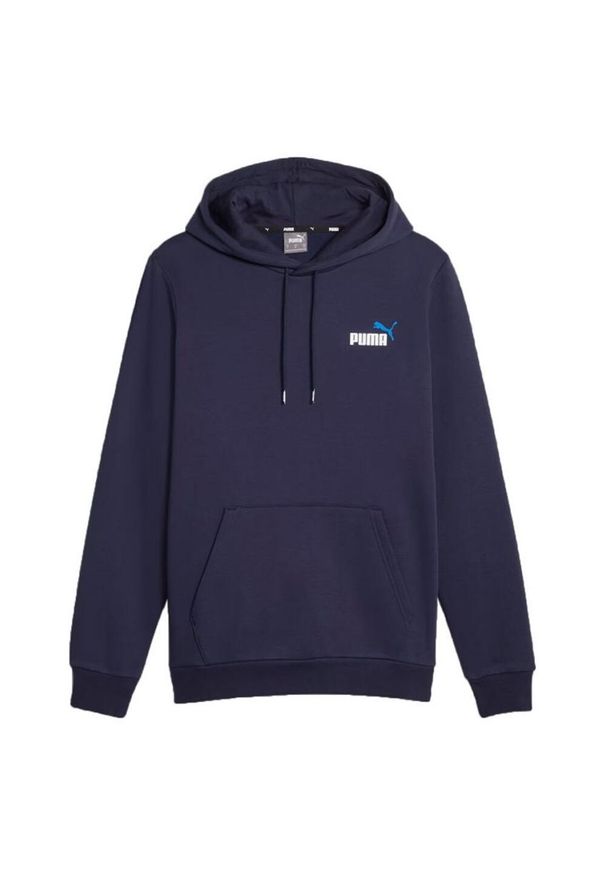 Puma - Bluza Męska ESS+ 2 Col Small Logo Hoodie. Kolor: niebieski
