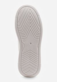 Born2be - Białe Sneakersy VICES na Grubej Podeszwie z Trójkątną Aplikacją Meanata. Okazja: na co dzień. Kolor: biały. Materiał: jeans. Wzór: aplikacja #7