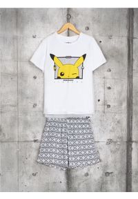 Sinsay - Piżama dwuczęściowa Pokemon - biały. Kolor: biały. Materiał: guma. Długość: krótkie