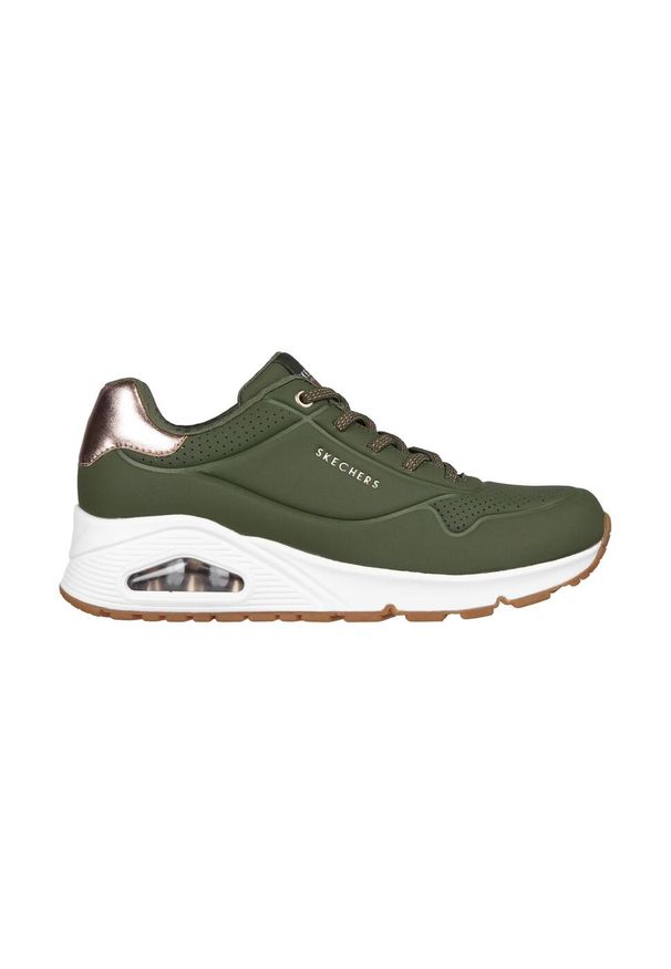 skechers - Buty damskie SKECHERS Uno Shimmer Away. Kolor: zielony. Model: Skechers Sport. Sport: turystyka piesza
