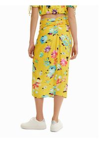 Desigual Spódnica midi 23SWFW19 Żółty Regular Fit. Kolor: żółty #4