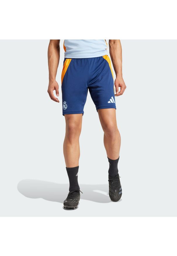 Adidas - Szorty Real Madrid Tiro 24 Competition Training. Kolor: niebieski, wielokolorowy, pomarańczowy. Materiał: materiał. Sport: piłka nożna