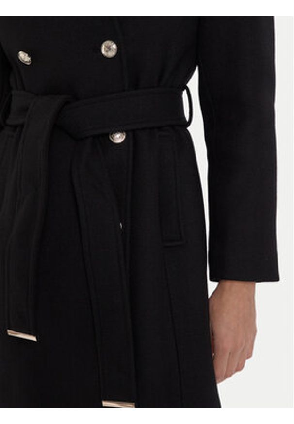 Morgan Płaszcz wełniany 242-GEVA Czarny Regular Fit. Kolor: czarny. Materiał: wełna, syntetyk