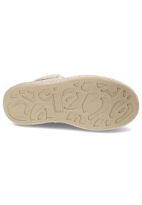 GOE - Beżowe Sneakersy Goe Stylowe Błyszczące Obuwie Damskie. Zapięcie: sznurówki. Kolor: beżowy. Materiał: materiał. Wzór: aplikacja #7