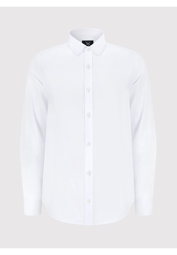 Pako Lorente - PAKO LORENTE – Elegancka biała koszula męska w fasonie Regular. Okazja: na ślub cywilny, na wesele. Kolor: biały. Materiał: bawełna, poliester. Styl: elegancki
