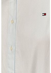 TOMMY HILFIGER - Tommy Hilfiger koszula bawełniana damska kolor niebieski slim z kołnierzykiem klasycznym. Typ kołnierza: kołnierzyk klasyczny. Kolor: niebieski. Materiał: tkanina, bawełna. Długość rękawa: długi rękaw. Długość: długie. Wzór: aplikacja. Styl: klasyczny #5
