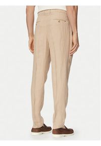 TOMMY HILFIGER - Tommy Hilfiger Spodnie materiałowe Smart Casual MW0MW42708 Beżowy ciemny Regular Fit. Okazja: na co dzień. Kolor: beżowy. Materiał: len. Styl: casual #2