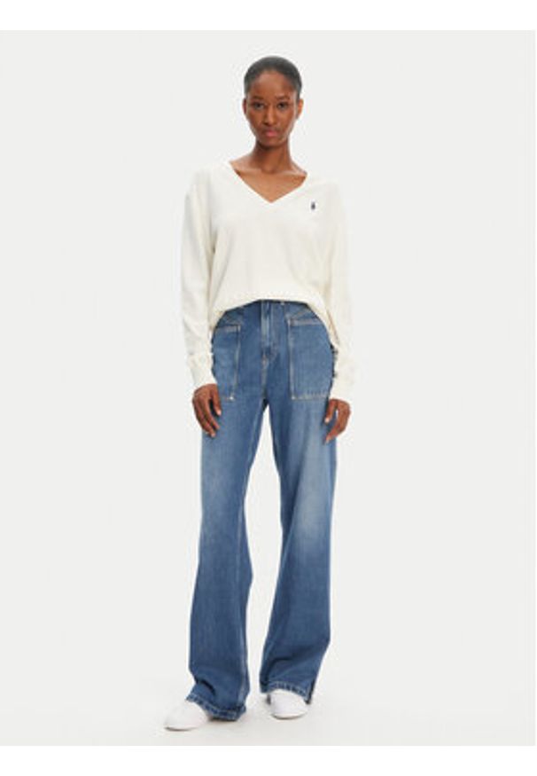 Polo Ralph Lauren Sweter 211972105002 Écru Straight Fit. Typ kołnierza: polo. Materiał: bawełna