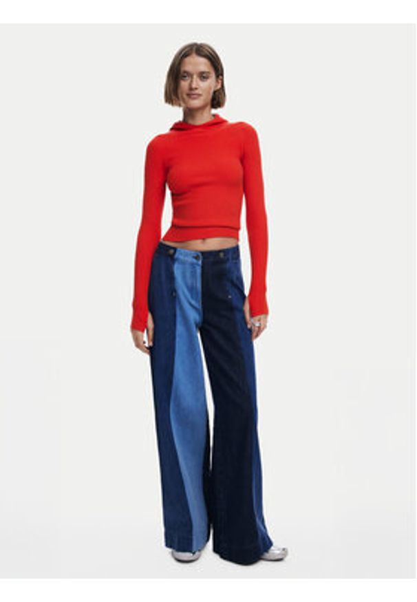 Desigual Sweter 25SWJF19 Czerwony Slim Fit. Kolor: czerwony. Materiał: syntetyk