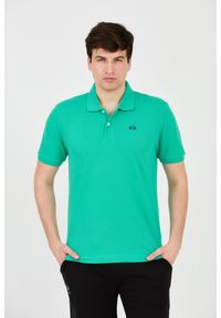 La Martina - LA MARTINA Zielone męskie polo z małym logo, Rozmiar M. Typ kołnierza: polo. Kolor: zielony #1