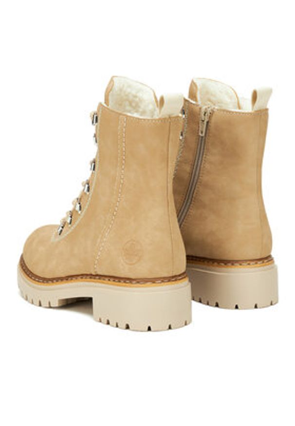 Rieker Trzewiki 72643-60 Beżowy. Kolor: beżowy. Materiał: materiał