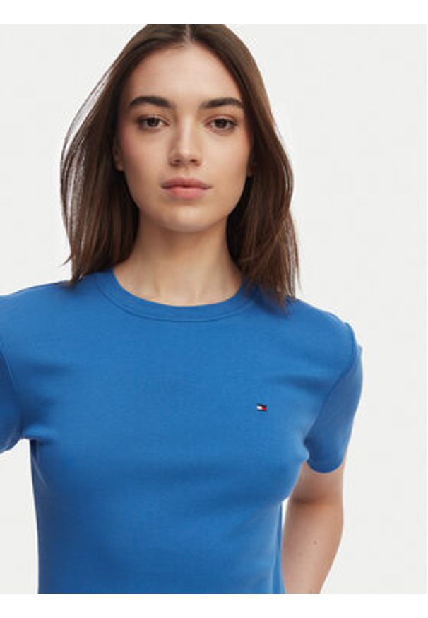 TOMMY HILFIGER - Tommy Hilfiger T-Shirt New Cody WW0WW40587 Niebieski Slim Fit. Kolor: niebieski. Materiał: bawełna