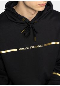 Bluza z kapturem męska czarna Armani Exchange 3LZMNA Z9N1Z 02DX. Typ kołnierza: kaptur. Kolor: czarny. Styl: sportowy