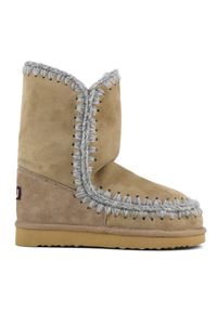 Mou - MOU ESKIMO BOOT 24 Śniegowce damskie. Okazja: na co dzień. Wysokość cholewki: przed kolano. Kolor: brązowy. Materiał: materiał, wełna, zamsz. Szerokość cholewki: normalna. Sezon: zima. Styl: elegancki, casual #1