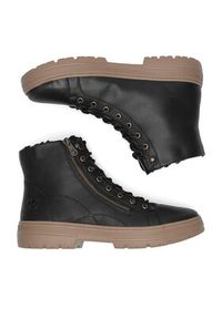 Rieker Trzewiki N0031-00 Czarny. Kolor: czarny. Materiał: materiał #2