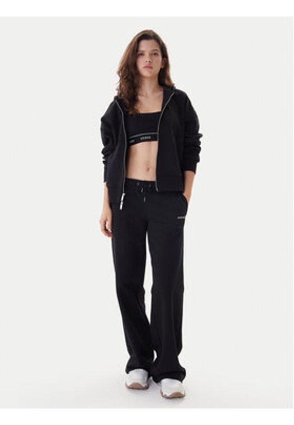 Guess Jeans Spodnie dresowe W6RB52 K68I4 Czarny Regular Fit. Kolor: czarny. Materiał: bawełna