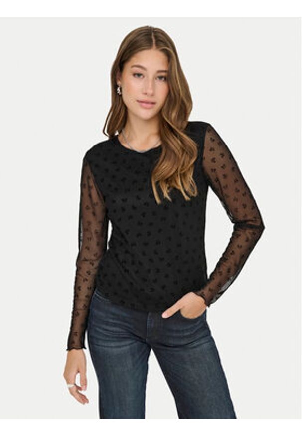 only - ONLY Bluzka Siena 15362924 Czarny Regular Fit. Kolor: czarny. Materiał: syntetyk