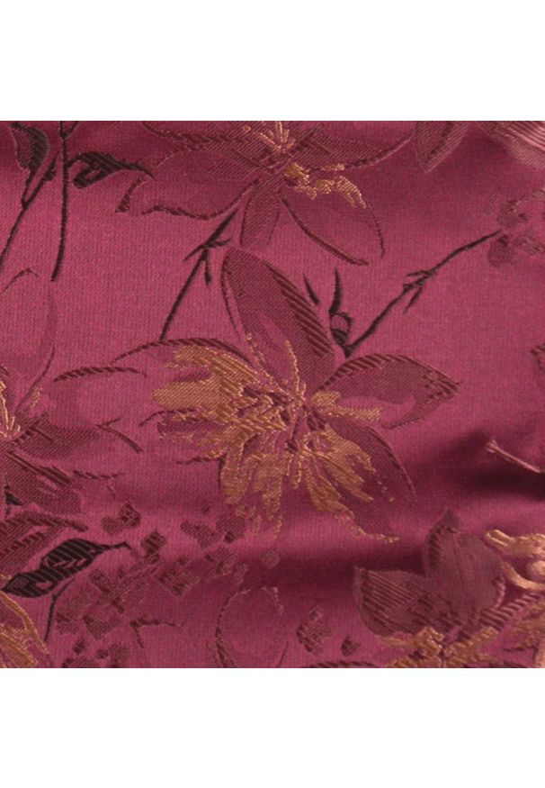 Mucha Męska w Zestawie z Poszetką - Alties - Bordo w Kwiaty. Kolor: czerwony. Wzór: kwiaty. Styl: elegancki, sportowy