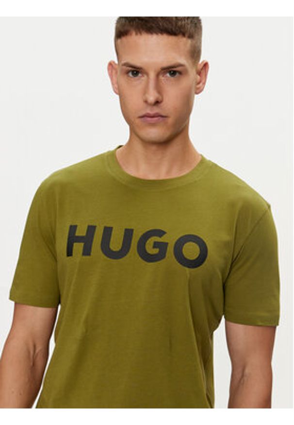 Hugo T-Shirt Dulivio 50467556 Zielony Regular Fit. Kolor: zielony. Materiał: bawełna