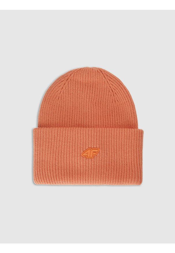 4f - 4F Czapka zimowa uniseks - pomarańczowa Uniwersalny. Kolor: pomarańczowy. Materiał: wiskoza, skóra, syntetyk, materiał. Sezon: zima. Styl: casual, klasyczny