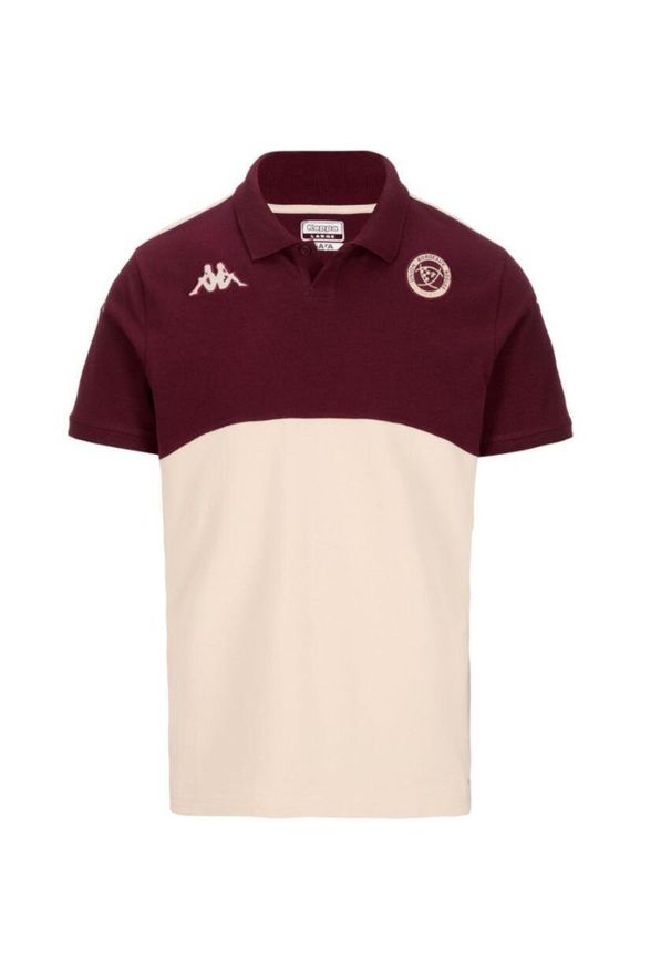 Kappa - Polo Union Bordeaux-Bègles Angatem 8 2024/25. Typ kołnierza: polo. Kolor: czerwony, wielokolorowy, różowy, brązowy