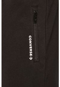 Converse - Spodnie. Kolor: czarny. Materiał: bawełna, poliester, dzianina, elastan. Wzór: nadruk #2