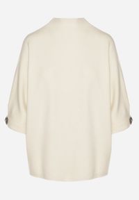 Born2be - Jasnobeżowy Sweter Ozdobiony na Rękawach Cyrkoniami Aletusa. Okazja: na co dzień. Kolor: beżowy. Materiał: jeans. Wzór: aplikacja. Styl: elegancki, casual #7