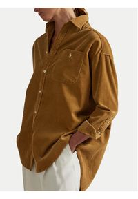 Polo Ralph Lauren Koszula 211971525001 Brązowy Oversize. Typ kołnierza: polo. Kolor: brązowy. Materiał: sztruks, bawełna #2