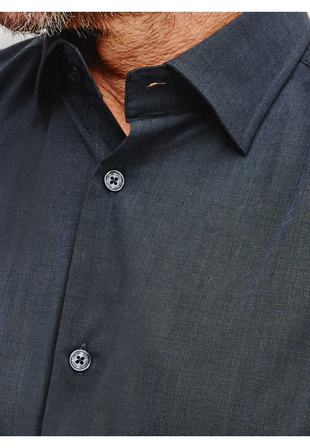 Pako Lorente - PAKO LORENTE – Bawełniana koszula męska w kolorze ciemnoszarym. Kolor: szary. Materiał: bawełna. Długość rękawa: długi rękaw. Długość: długie. Wzór: gładki