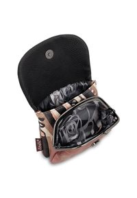 Brązowy Mały Damski Portfel Z Klapką Anekke. Kolor: brązowy. Materiał: materiał. Wzór: aplikacja #3