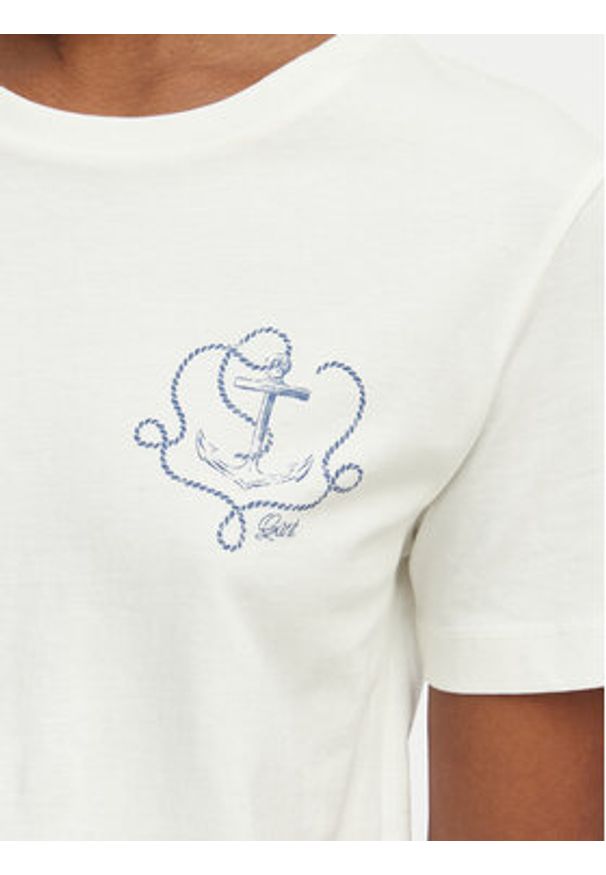 GANT - Gant T-Shirt 4201440 Biały Regular Fit. Kolor: biały. Materiał: bawełna