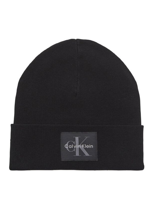 Calvin Klein Czapka Monologo LV04D8088G Czarny. Kolor: czarny. Materiał: wiskoza, materiał