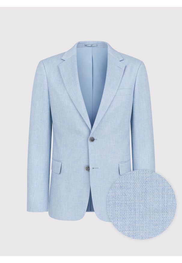 Pako Lorente - PAKO LORENTE – Niebieska marynarka męska. Okazja: na co dzień. Kolor: niebieski. Materiał: jeans. Wzór: gładki. Styl: casual, sportowy