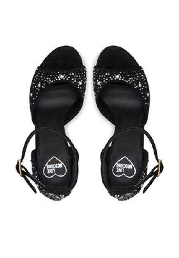 Love Moschino - LOVE MOSCHINO Sandały JA16119G0MJA0000 Czarny. Kolor: czarny. Materiał: zamsz, skóra