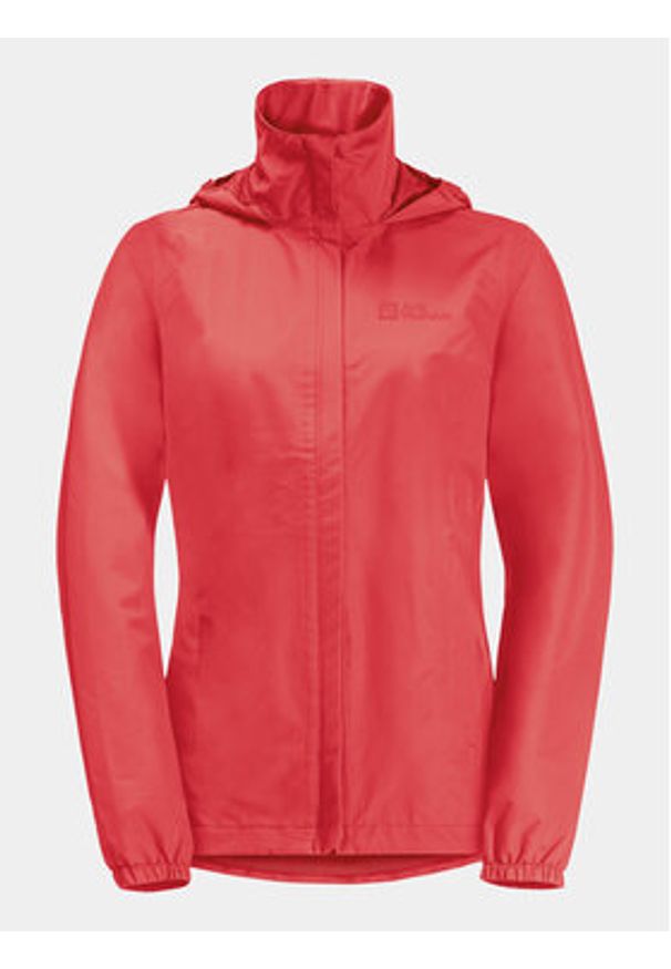 Jack Wolfskin Kurtka przeciwdeszczowa Stormy Point 1111202 Czerwony Regular Fit. Kolor: czerwony. Materiał: syntetyk