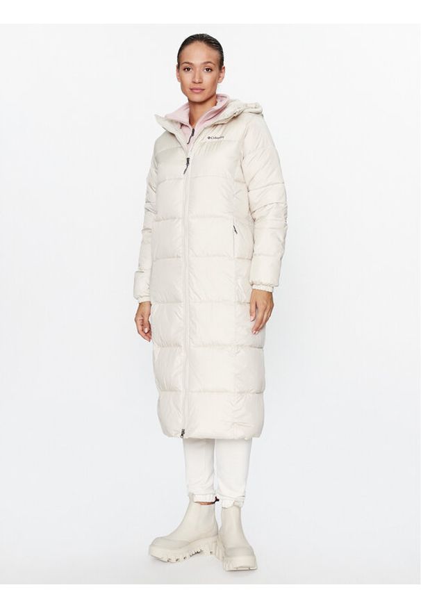 columbia - Columbia Kurtka zimowa Puffect™ Long Jacket Brązowy Regular Fit. Kolor: brązowy. Materiał: syntetyk. Sezon: zima