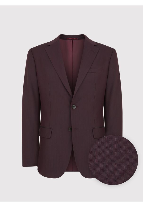 Pako Lorente - PAKO LORENTE – Marynarka garniturowa w kolorze burgundowym. Kolor: czerwony. Materiał: wełna, poliester. Wzór: gładki. Styl: wizytowy