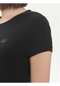 4f - 4F T-Shirt 4FWSS24TTSHF1161 Czarny Slim Fit. Kolor: czarny. Materiał: bawełna