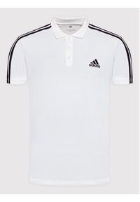 Adidas - adidas Polo Aeroready Essentials Pique Embroidered Small Logo 3-Stripes GK9138 Biały Regular Fit. Typ kołnierza: polo. Kolor: biały. Materiał: bawełna #5