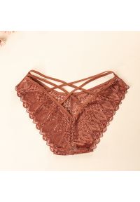 Intica - Brazyliany koronkowe z elastycznymi paskami na co dzień i specjalne okazje Razan. Kolor: beżowy. Materiał: koronka. Wzór: koronka #1