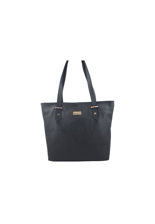 Barberini's - Shopper bag skórzany BARBERINI'S czarny 923-1. Kolor: czarny. Materiał: skórzane