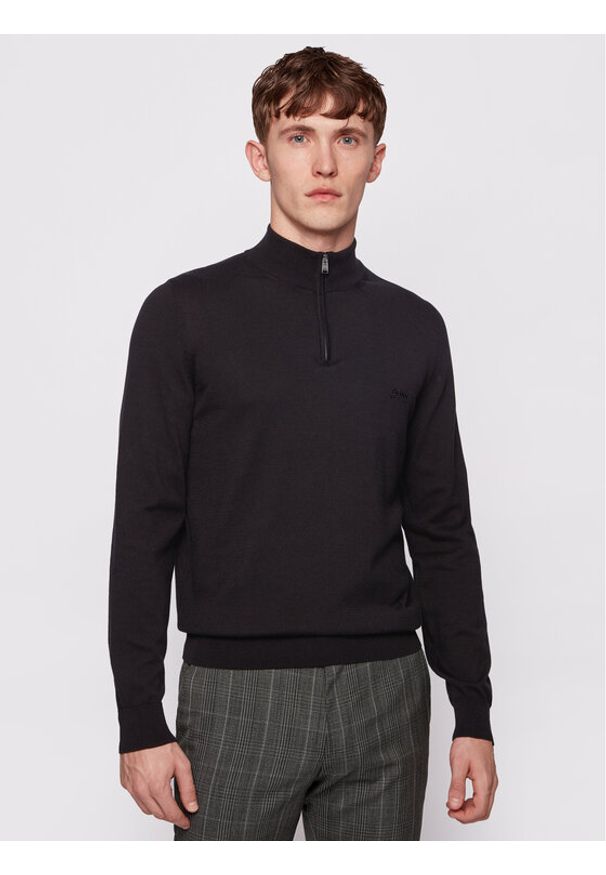 BOSS - Boss Sweter Padro-L 50419988 Czarny Regular Fit. Kolor: czarny. Materiał: bawełna