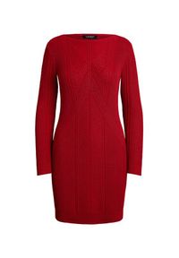 Lauren Ralph Lauren - LAUREN RALPH LAUREN Sukienka dzianinowa 200971346001 Czerwony Slim Fit. Kolor: czerwony. Materiał: bawełna