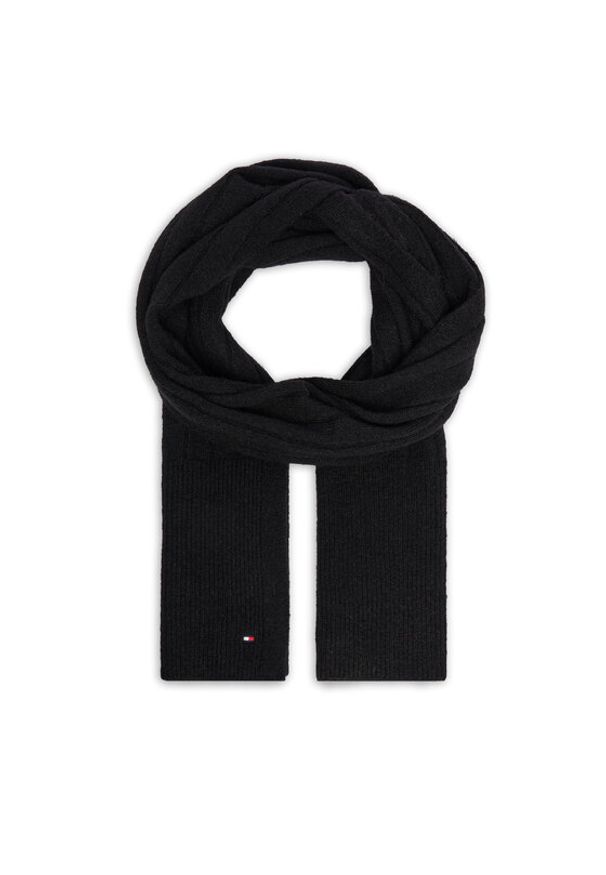 TOMMY HILFIGER - Tommy Hilfiger Szalik Flag Fluffy AW0AW17787 Czarny. Kolor: czarny. Materiał: poliester