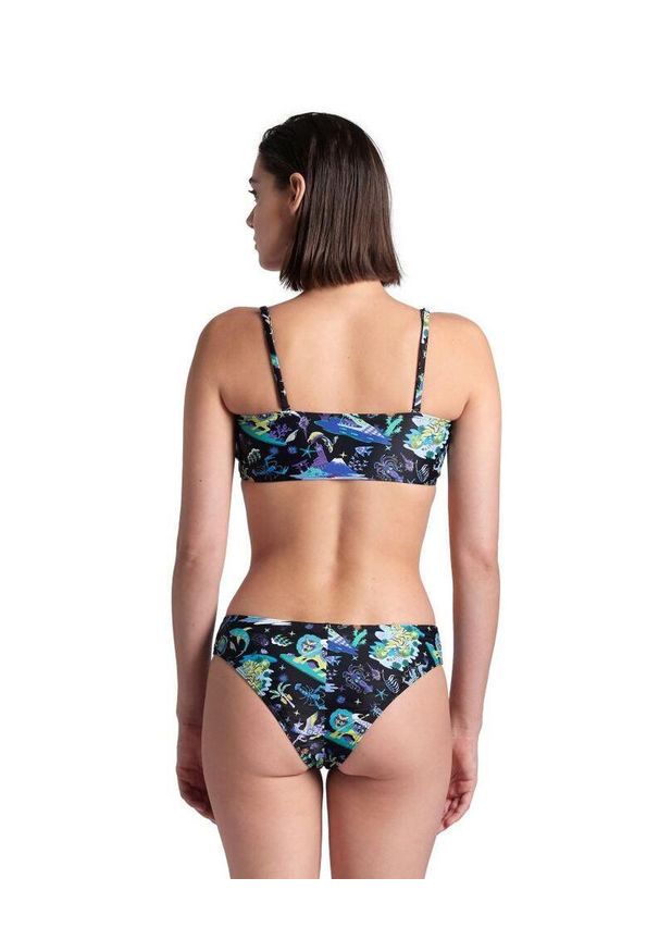 Strój kąpielowy damski dwuczęściowy bikini basen plażę Arena Fun Planet. Kolor: czarny, zielony, wielokolorowy